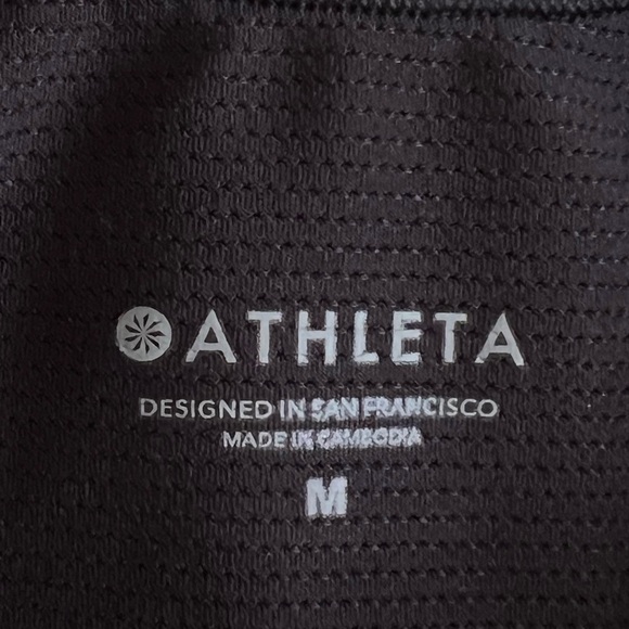 ATHLETA Twist Front Crop Top Sports Bra Size Medium Black - Picture 3 of 5